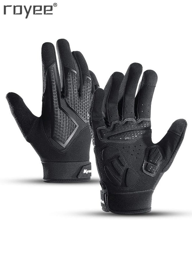 Royee Cycling Gloves Bike Gloves for Men,  Breathable Shock-Absorbing Gel pad Touch Screen for Bicycling &Running& Driving  - Image 1
