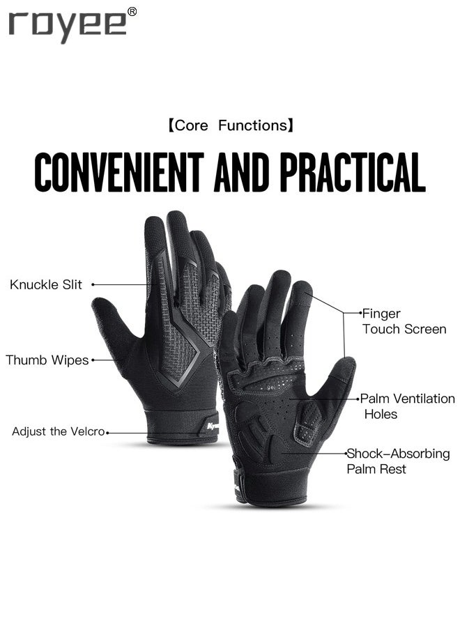 Royee Cycling Gloves Bike Gloves for Men,  Breathable Shock-Absorbing Gel pad Touch Screen for Bicycling &Running& Driving  - Image 5