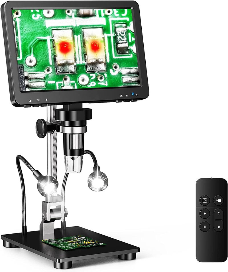 Etzin DM9 Pro 7" Mini HDMI Digital Microscope 1200X, 1080P 16MP Coin Microscope for Entire Coin View with IPS Screen, LCD Soldering Microscope for Adult, 10 LED Lights, PC/TV Compatible-EPL-1016IM. - Image 1