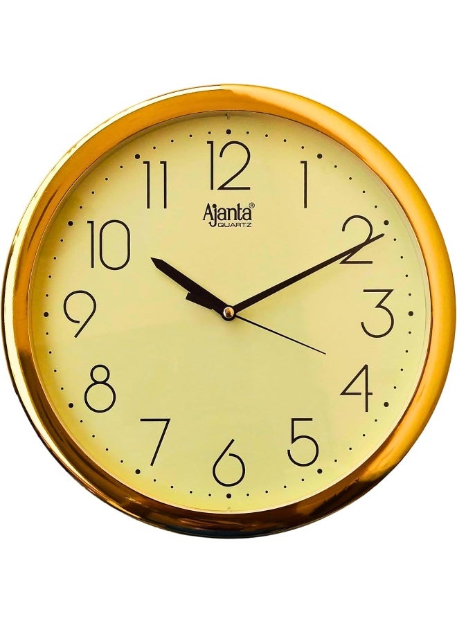 Ajanta Abstract Quartz Analog Wall Clock – 260mm x 260mm x 33mm – Modern Ivory Square Design – Silent Movement – Decorative Wall Clock for Home, Office & Living Room (Model 957-Ivory) - Image 1