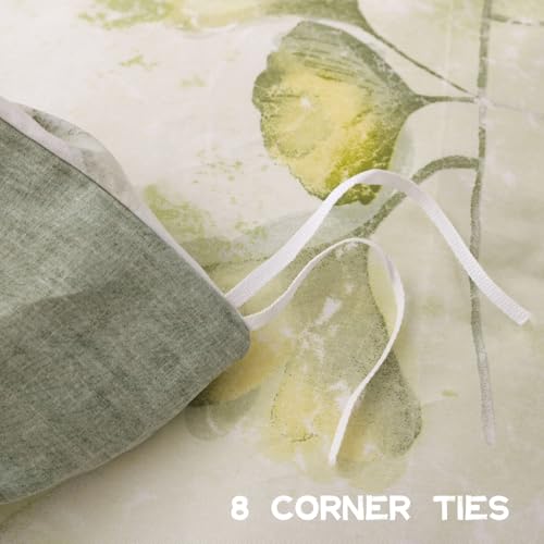 OAITE Duvet Cover Set King Size Floral Pattern 500 Thread Count Ultra Soft 100% Cotton Duvet Cover Sets 3-PC, Breathable Duvet Cover with Zipper Closure & Corner Ties - Image 5