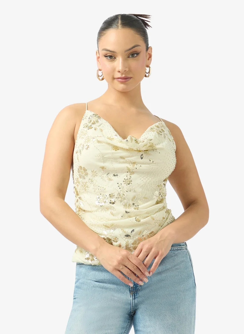 Ginger Strappy Sequin Embellished Top