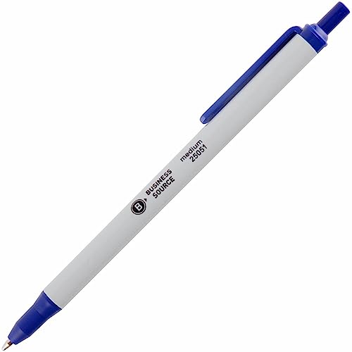 Business Source Retractable Ballpoint Pens - Pack of 12 - Blue - Image 4