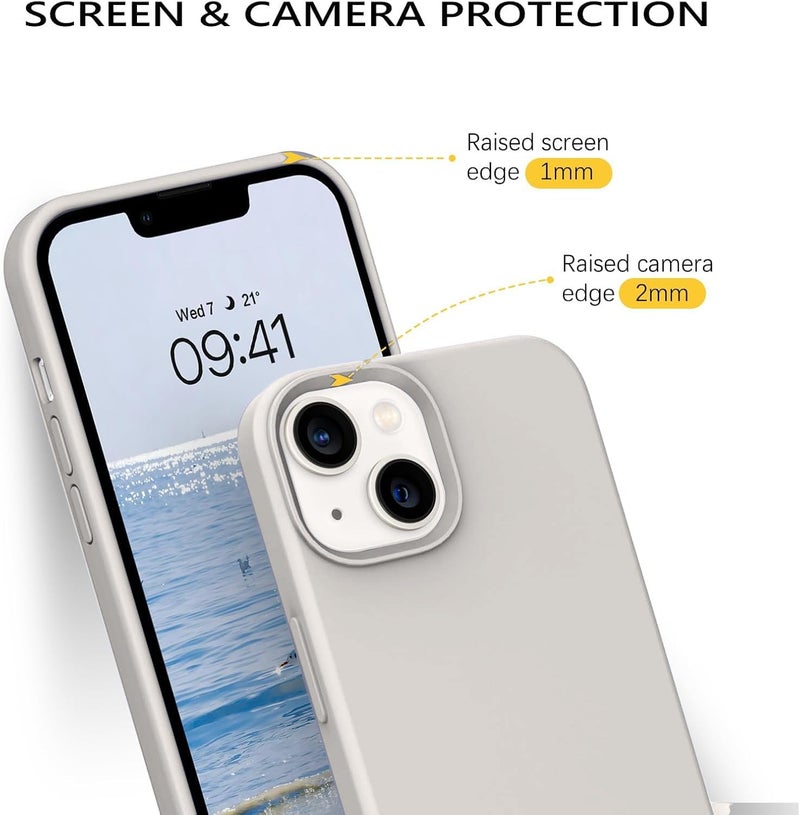 DIZORO® Compatible with iPhone 13 Case/iPhone 14 Liquid Silicone Case, Full Body Protective Cover, Shockproof, Slim Phone Case, Anti-Scratch Soft Microfiber Lining,(6.1 inch - Neo Stone) - Image 3