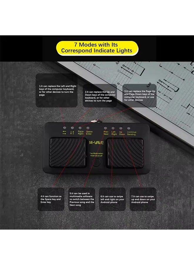 CUBE TURNER PRO Wireless Intelligent MIDI Controller Pedal  Turner Pedal Music Sheet Turner Wireless BT Connection - Image 2