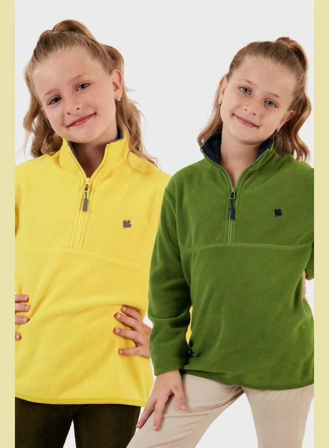 ليلا ليلا سويت شيرت قطعتين بياقة واقف بسحاب ناعم للأطفال