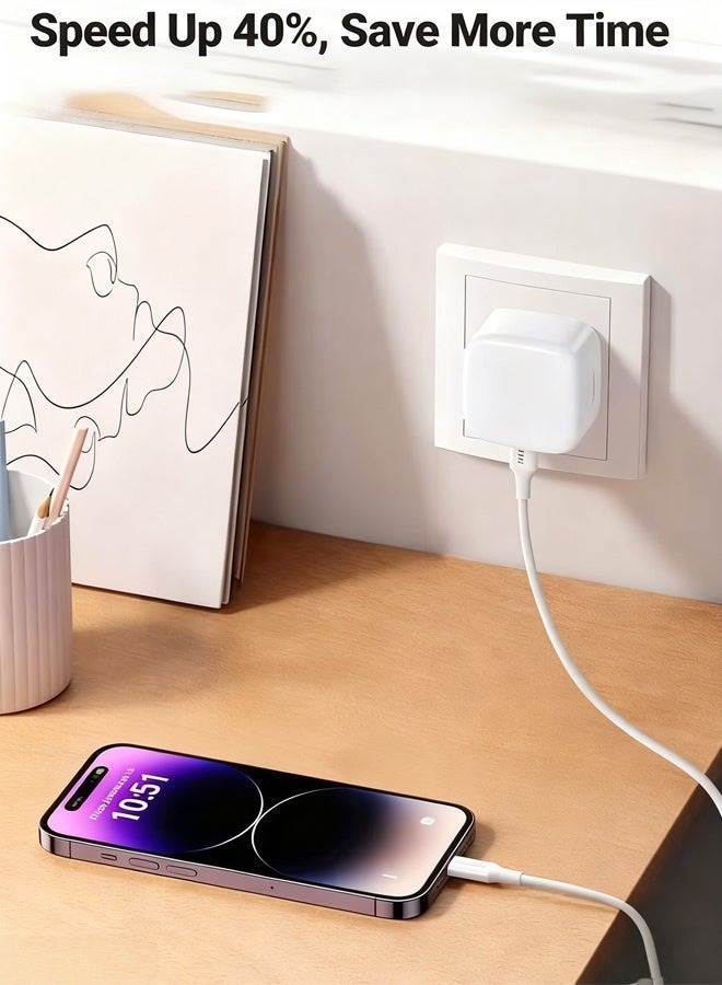 جي كي كي شاحن سريع 35 وات لـ iPhone 16 Pro Max، يتضمن كابل شحن من النوع C إلى النوع C بطول 1 متر. متوافق مع iPhone 17/16/15/Pro Max/Pro/Plus وجميع الهواتف ذات واجهة النوع C. - Image 3