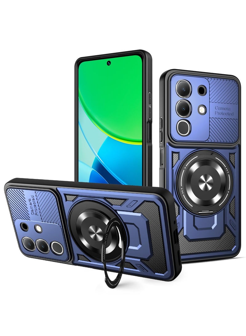 Case Cover Shock Resistant Protect Camera TPU + PC Compatible with Vivo Y29 4G (Blue)