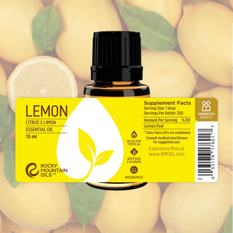 Rocky Mountain Oils Lemon Essential and Natural Aromatherapy Essential Oils for Diffuser, Topical, and Home - 15ml - Image 2