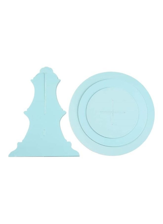 Generic - 3 Tier Cake Display Stand And Fruit Plate Lightblue - Image 1