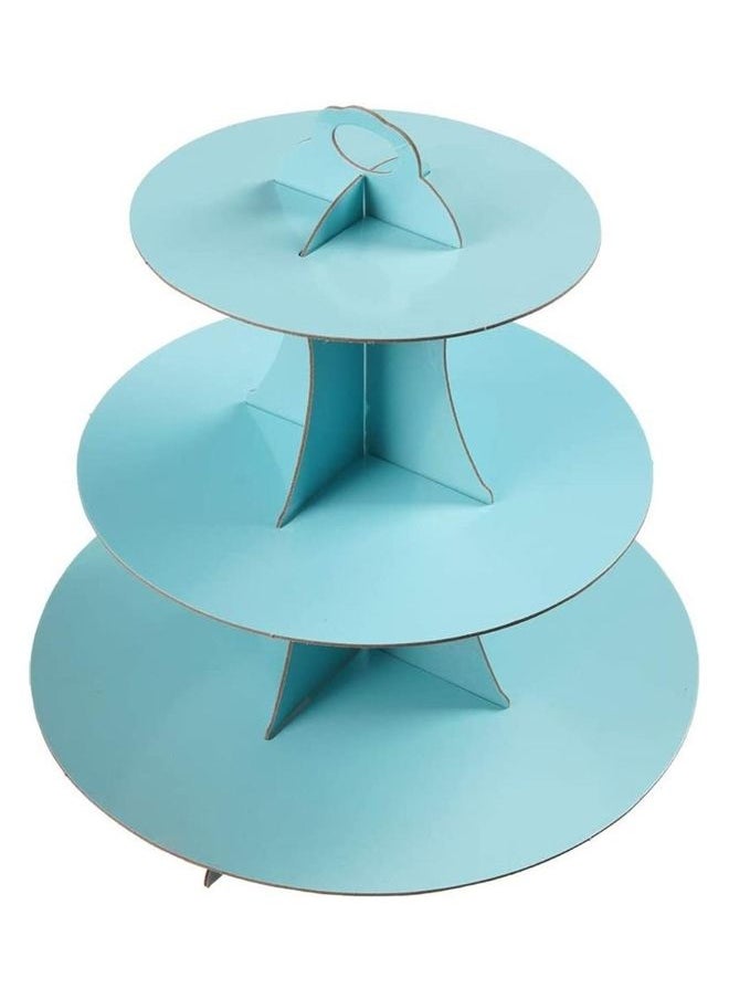 Generic - 3 Tier Cake Display Stand And Fruit Plate Lightblue - Image 1