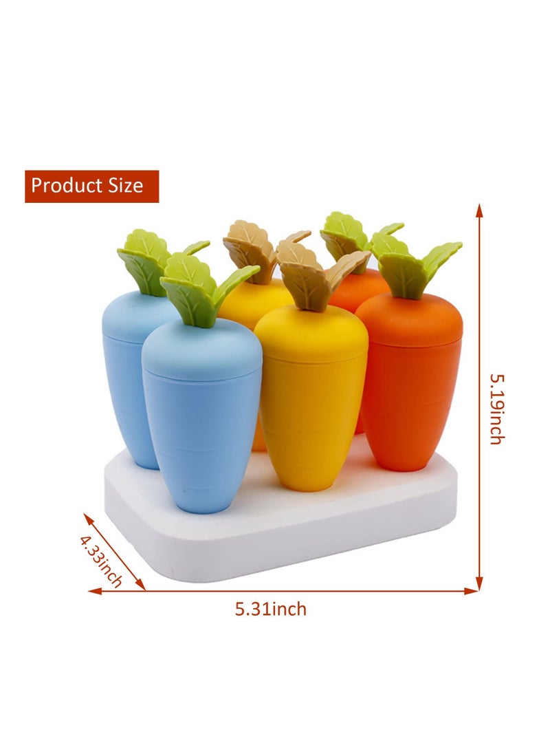 Y&D - Popsicle Molds, Reusable Easy Release Ice Pop Make Homemade Cream Make, for DIY Cartoon Shape, PBA Free, Cute Radish (6 PCS) - Image 1