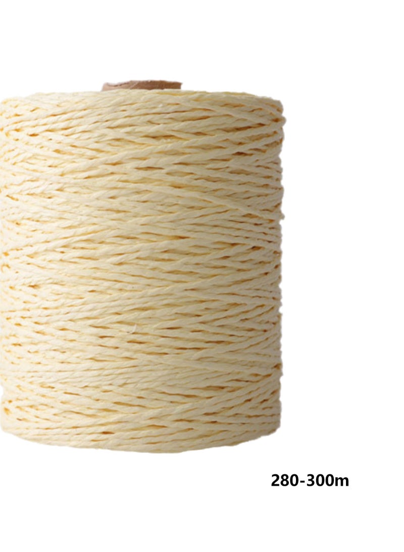 Round Sturdy Cotton Straw Raffia Rope Summer Hand-woven Sun Hat Hook Bag Raffia Paper Straw Line (G35 cream yellow) - Image 2
