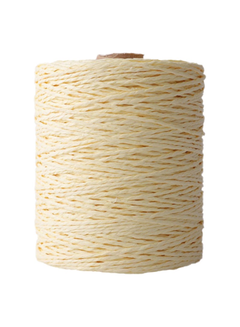 Round Sturdy Cotton Straw Raffia Rope Summer Hand-woven Sun Hat Hook Bag Raffia Paper Straw Line (G35 cream yellow) - Image 1