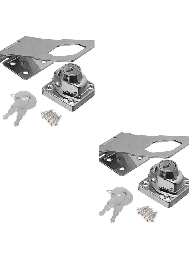 NJM Hasp & Staple Keyed Clasp Door Lock 4 Inch Heavy Quality (2 pcs)  - Image 1