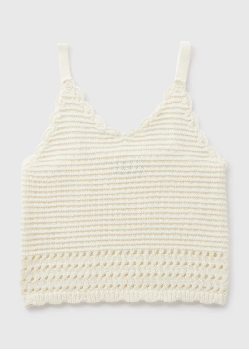 Matalan Girls Cream Crochet Vest