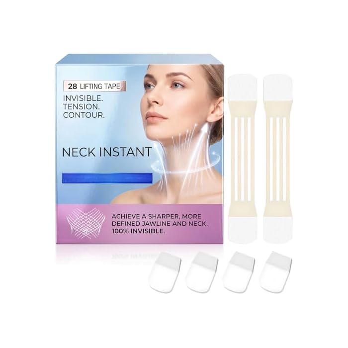 Neck Lift Tape – 28 Pcs Invisible Lifting Strips for Saggy Skin, Reusable & Breathable, Waterproof & Makeup-Friendly, Invisible Wrinkle Patches for Neck & Face