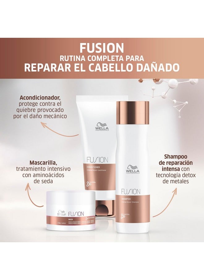 Wella Professionals Fusion Intense Repair Hair Mask For Damaged Hair 150 Ml Dry Damaged Hair Treatment With Silk Amino Acids To Strengthen Hair Against Breakage  - Image 5