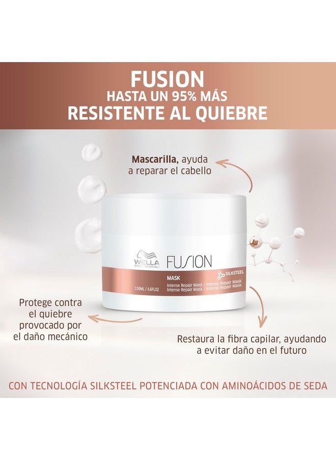 Wella Professionals Fusion Intense Repair Hair Mask For Damaged Hair 150 Ml Dry Damaged Hair Treatment With Silk Amino Acids To Strengthen Hair Against Breakage  - Image 2