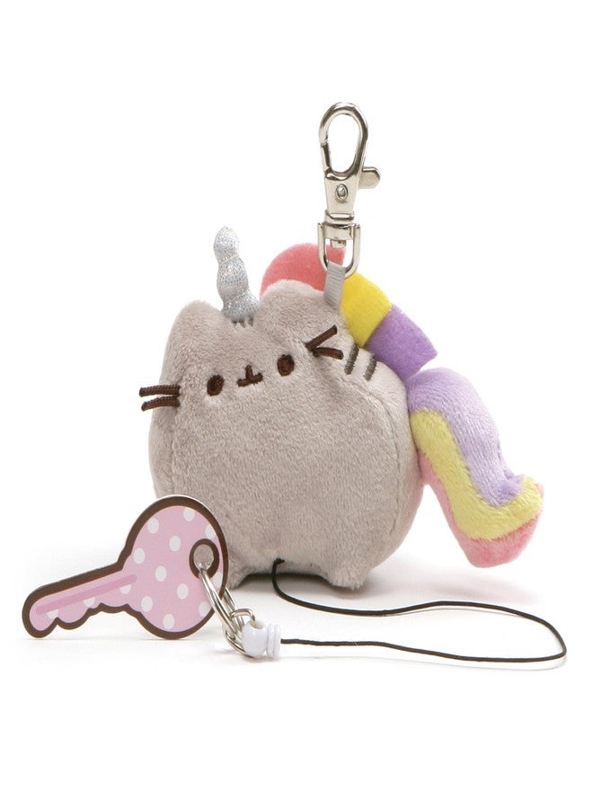 GUND Pusheen the Cat Pusheenicorn Retractable Key Holder, Unicorn Plush Keychain For Ages 8 and Up, 3” - Image 1
