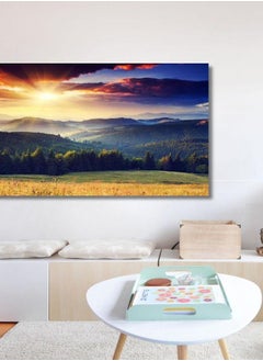 Generic Mountain Trees Tempered Glass Canvas Printing, Natural Vivid Wall Art, Modern Wall Art, Extra Large Wall Art,Christmas Gift Canvas Wall Art  - Image 1