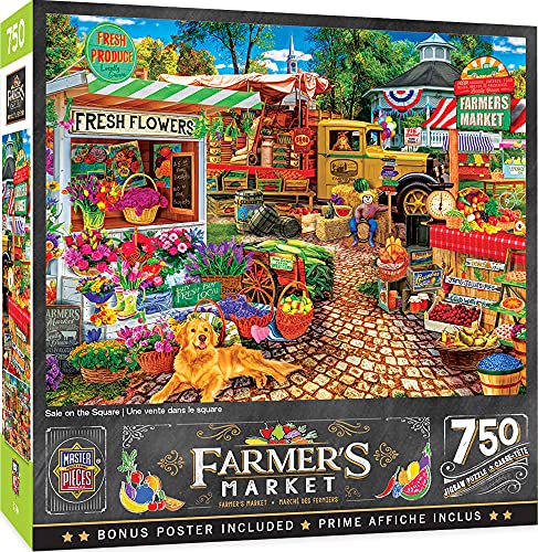 MasterPieces 750 Piece Jigsaw Puzzle for Adults and Family Sale On The Square 18x24 - Image 1