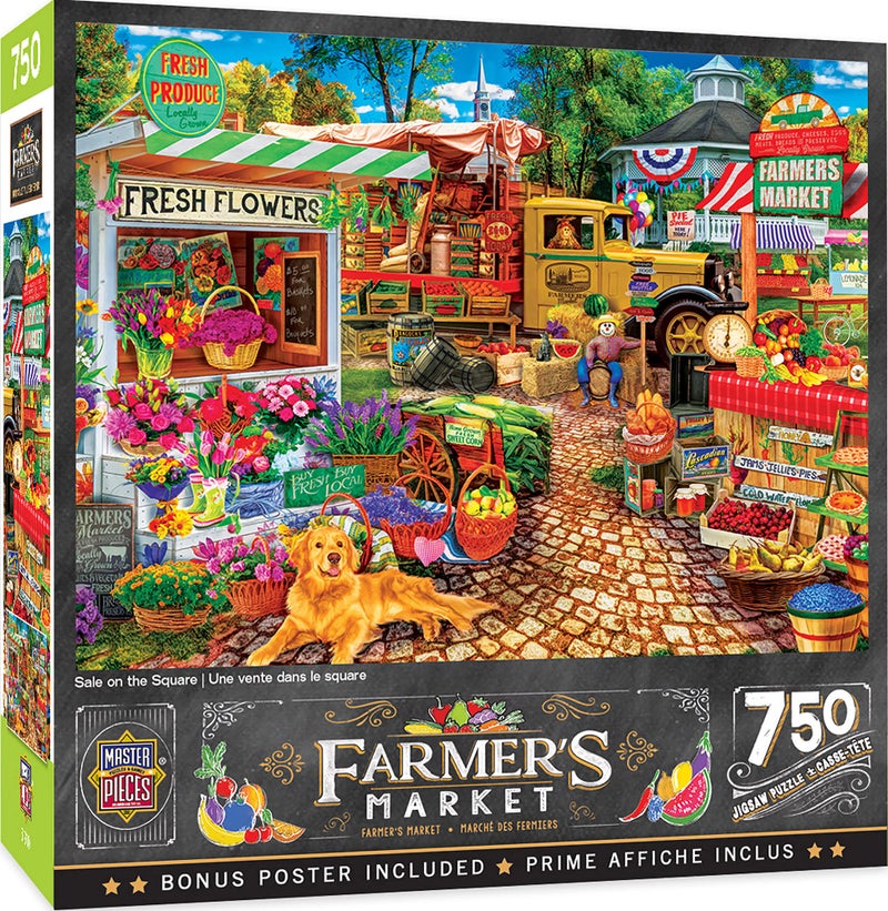 MasterPieces 750 Piece Jigsaw Puzzle for Adults and Family Sale On The Square 18x24 - Image 4