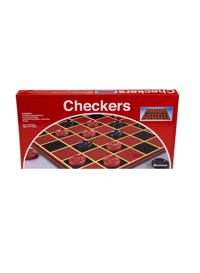 Pressman Pressman Checkers -- Classic Game With Folding Board and Interlocking Checkers, 2 Players  - Image 1
