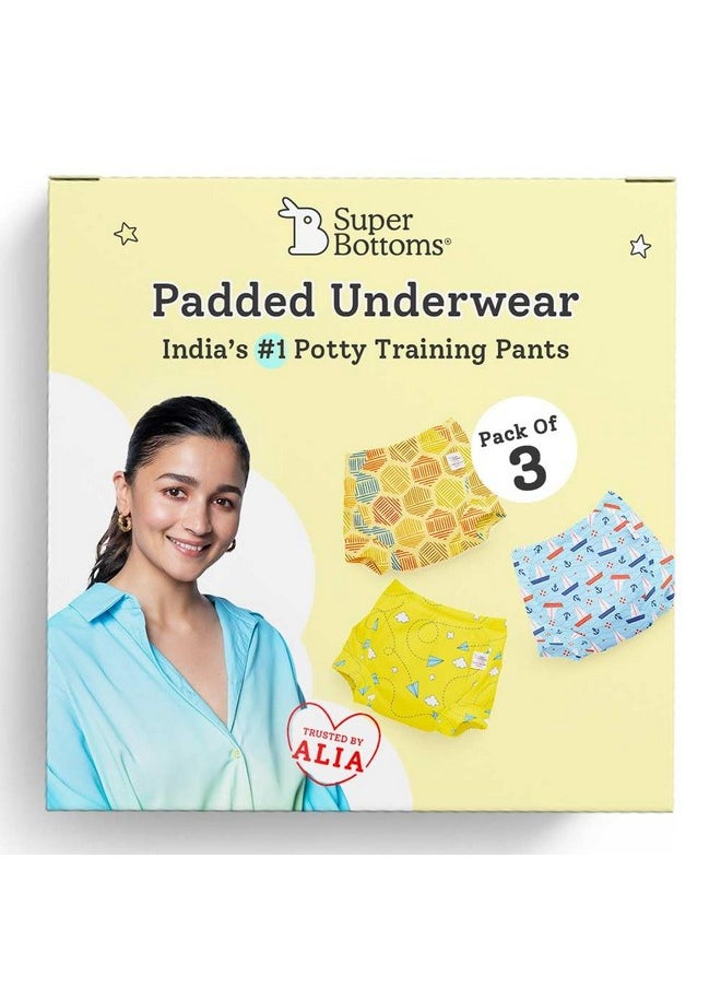 Superbottoms Padded Underwear™ For Babies | For Potty Training & Mess-Free Diaper-Free Time | 3 Layers Of Cotton Padding | Absorb 1 Pee | Pull-Up Style Potty Trainers  - Image 1