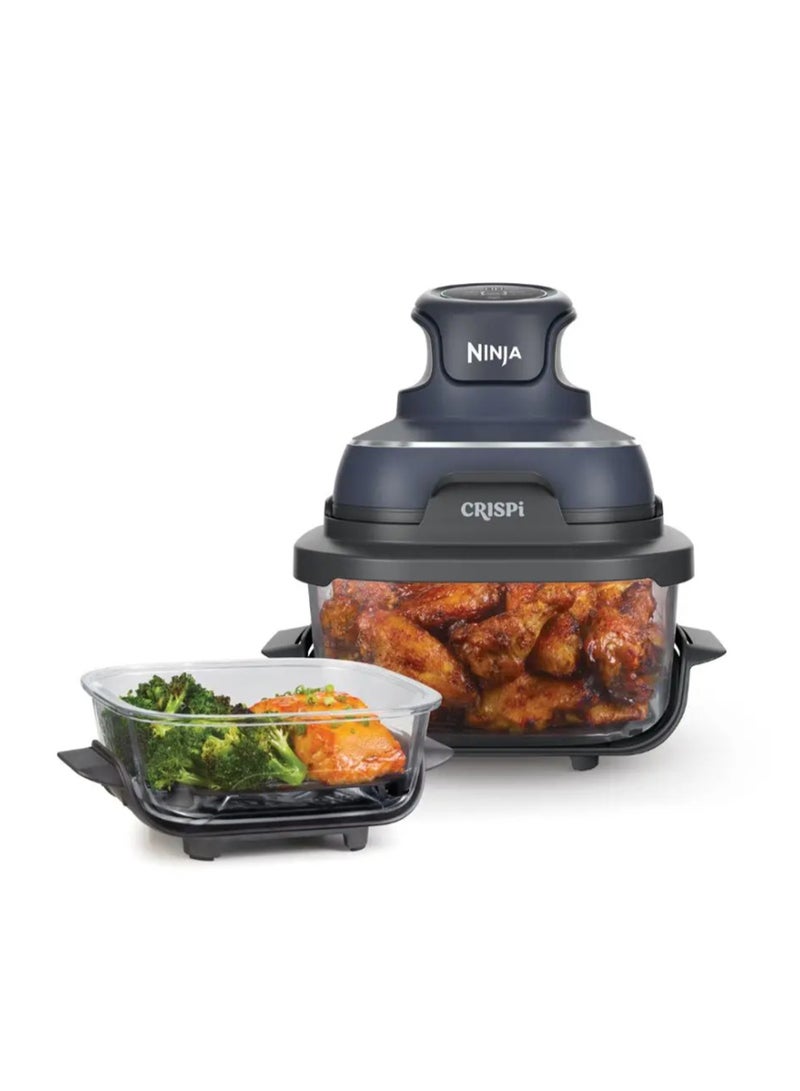 Ninja Crispi 4-in-1 Portable Glass Air Fryer Cooking System, 1500W, 1.4L & 3.8L Glass Containers with Storage Lids, Cyberspace Gray, FN101MEGY, 2 Years Warranty 4 oz 1700 W FN101MEGY Cyberspace Gray - Image 1