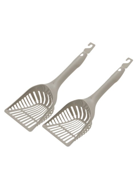 2pcs Handy Max With Lock Cat Litter Scoop Grey
