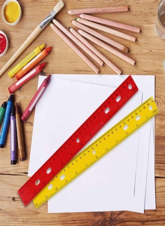HOZEON 120 Pack 12 Inch Colorful Plastic Ruler Bulk, Colored Measuring Rulers with Inches and Centimeters, Plastic Straight Ruler with Hole, Metric Rulers for School Classrooms, Office - Image 5