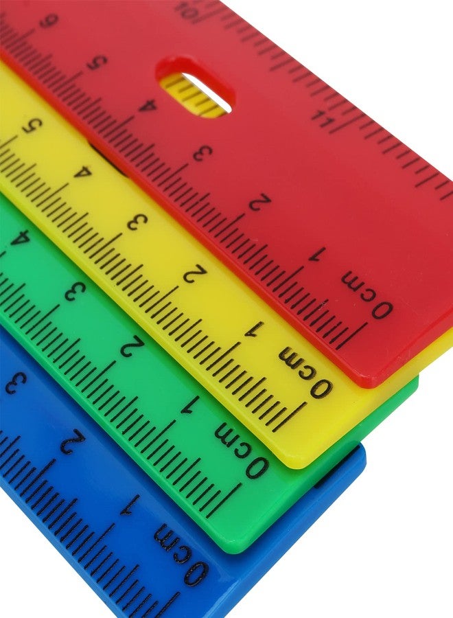 HOZEON 120 Pack 12 Inch Colorful Plastic Ruler Bulk, Colored Measuring Rulers with Inches and Centimeters, Plastic Straight Ruler with Hole, Metric Rulers for School Classrooms, Office - Image 3
