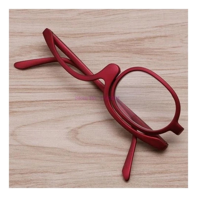 Htun 1 Piece Magnifying Glasses 1 Colors Reading Glass Makeup Folding Glasses Cosmetic General | Magnifiers，Red - Image 2