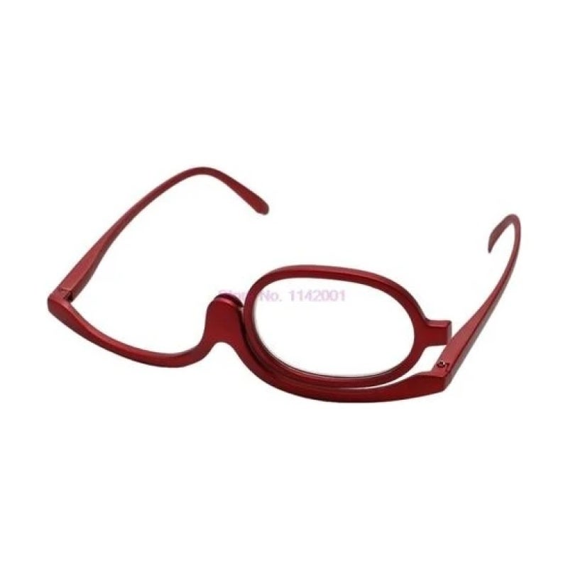 Htun 1 Piece Magnifying Glasses 1 Colors Reading Glass Makeup Folding Glasses Cosmetic General | Magnifiers，Red - Image 1