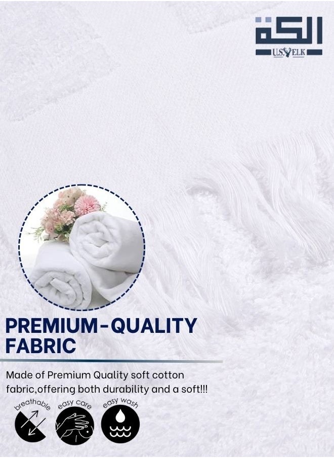 U.S. ELK U.S. ELK Premium Kids' Ahram Set for Hajj & Umrah | 2-Piece Soft Cotton Ihram Towels (35 x 70 Inch) With Adjustable Belt & Ahram Bag | Lightweight, Breathable & Fast-Drying Muslim Wear  - Image 4