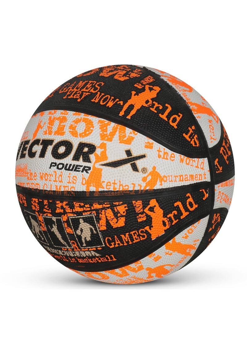 Vector X Power Basketball | For Men & Boys | Material: Rubber | Water Resistant Ball | Moisten Needle Before Inserting - Image 4