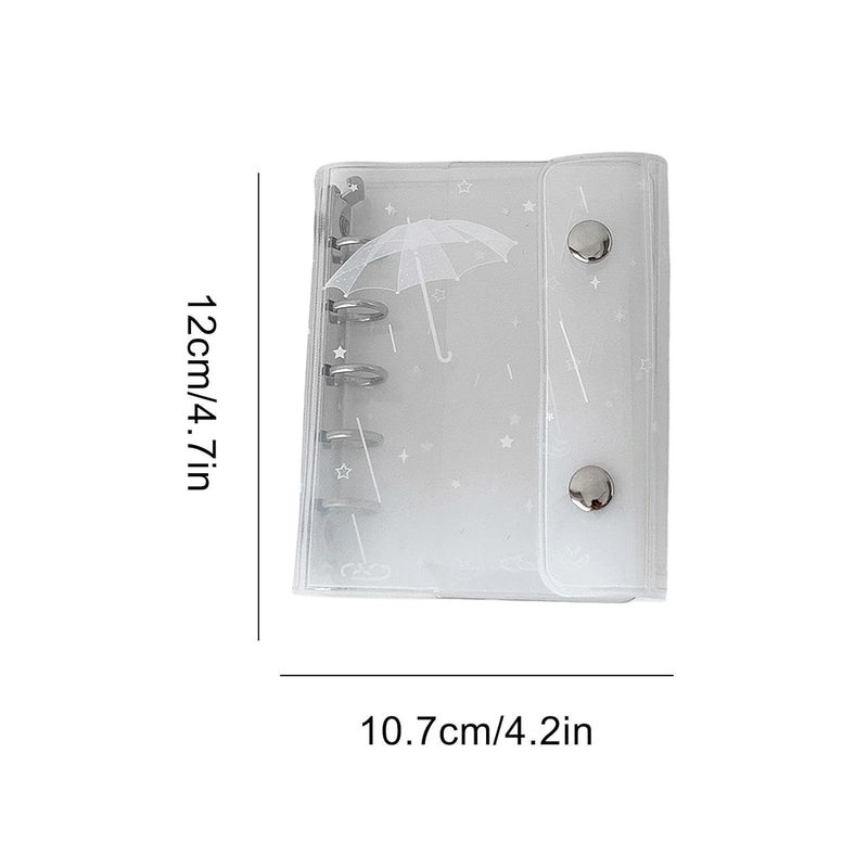 Mini Binder | 6-Hole M5 Clear Portable Cute Binder | Pocket Planner Cover - for School Home Study Work Business Travel Daily Weekly Monthly Filing Desk Backpack Purse Tote - Image 5