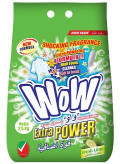 WOW Detergent Powder Green – 2.5kg | Stain Removal & Deep Cleaning | Fresh Scent | For All Fabrics  - Image 1