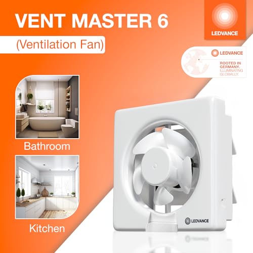 LEDVANCE Exhaust Fan 6 inch (150mm) | Suitable for Kitchen, Bathroom & Offices | Silent Operation | Low Power Consumption | Automatic Shutter Louvers | 100% Copper motor | 2 Year Warranty - Image 2