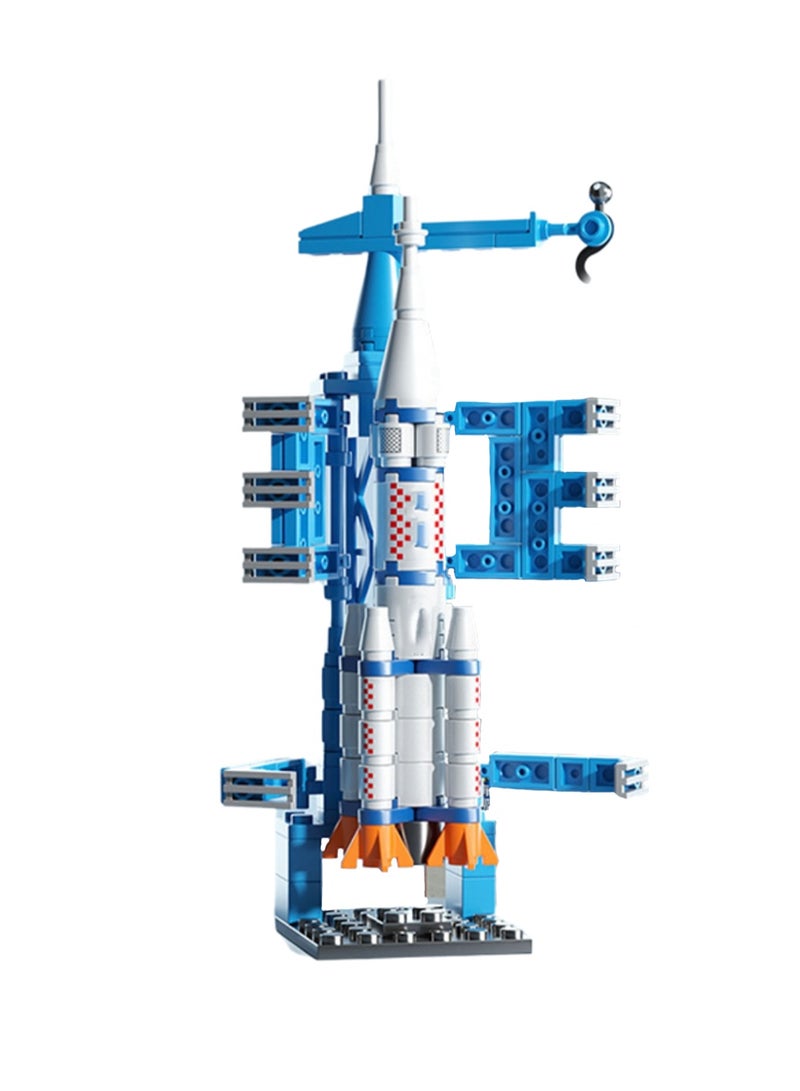 Mini Space Rocket 130pcs Assembly Set Toys, Large Building Block Puzzle Game, Best Learning And Role-Playing, Suitable Gifts For Boys And Girls Over 6 Years Old - Image 1