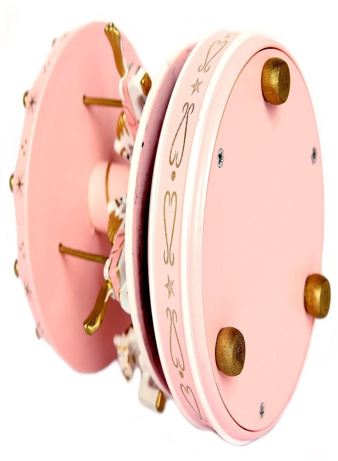 School Supplies Schoolsupplies New Pink Wooden Merry Go Round Carousel Classic Music Box Kids Girls Gift Toy - Image 4