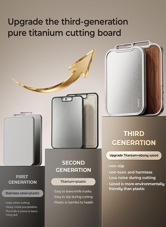 Armorbear Titanium Cutting Board, Double Sided Wood Cutting Board for kitchen, Titanium & Sapele Large Chopping Boards, Ideal for Meat, Vegetables & Family Cooking - Image 4