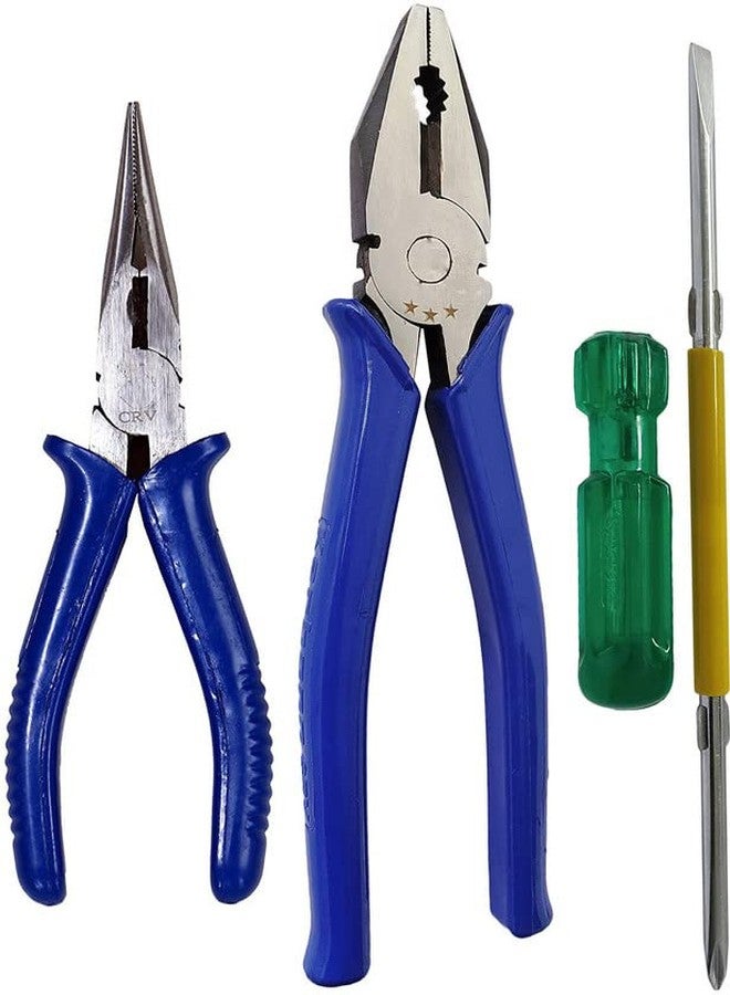 DUMDAAR Heavy duty Plier Blue 2in1 Screwdriver and Nose Plier set Hand Tool Kit - Image 1