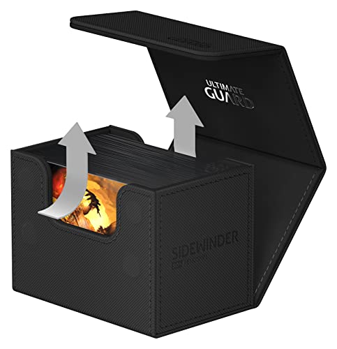 Ultimate Guard Sidewinder 80+, Deck Box for 80 Double-Sleeved TCG Cards, Black, Magnetic Closure & Microfiber Inner Lining for Secure Storage - Image 5