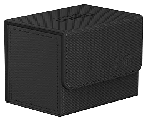 Ultimate Guard Sidewinder 80+, Deck Box for 80 Double-Sleeved TCG Cards, Black, Magnetic Closure & Microfiber Inner Lining for Secure Storage - Image 1