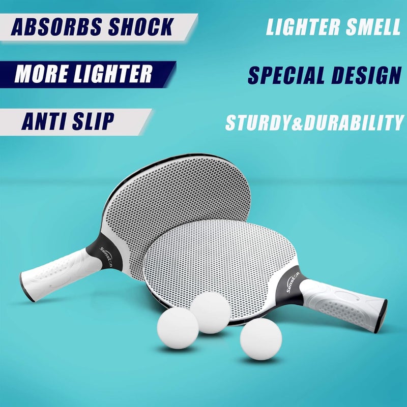 Senston Table Tennis Rackets Set, Professional Table Tennis Racket with 3 Balls, Composite Rubber Ping Pong Paddle Set - Image 3