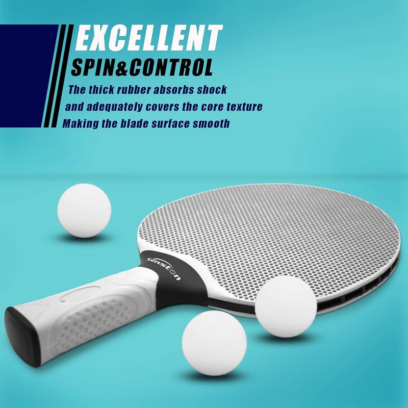 Senston Table Tennis Rackets Set, Professional Table Tennis Racket with 3 Balls, Composite Rubber Ping Pong Paddle Set - Image 2