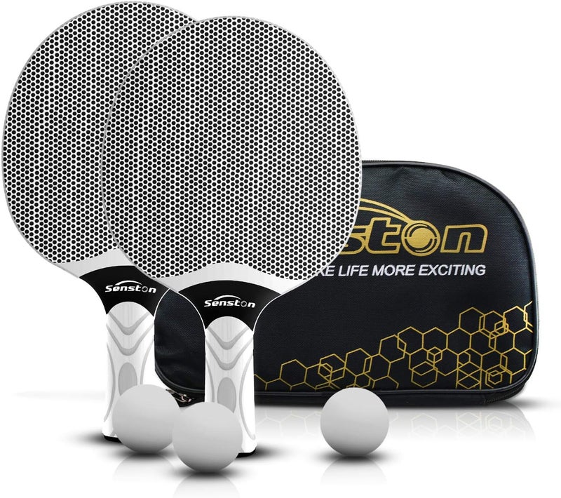 Senston Table Tennis Rackets Set, Professional Table Tennis Racket with 3 Balls, Composite Rubber Ping Pong Paddle Set - Image 1