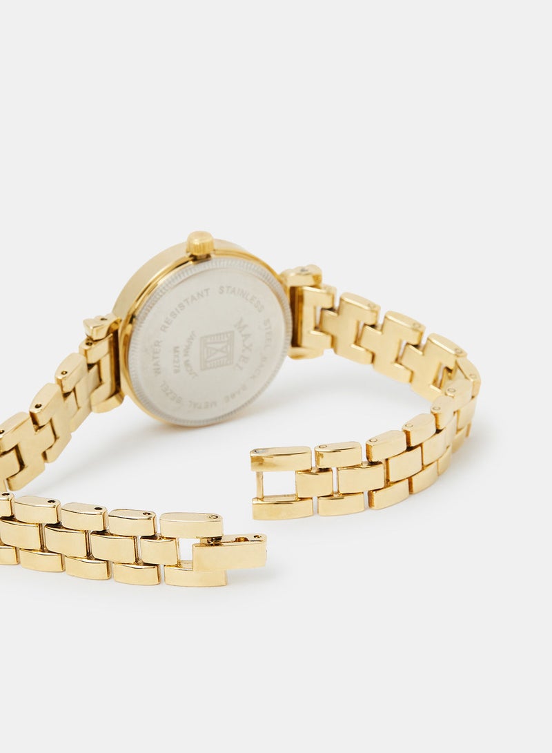 Maxel ساعة يد نسائية فاخرة مقاومة للماء بسوار تناظري MX510 - 28 مم - Image 3